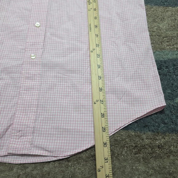 Brooks Brothers Makers Pink Check Button Down Shirt 15-33 All Cotton USA - Picture 7 of 9